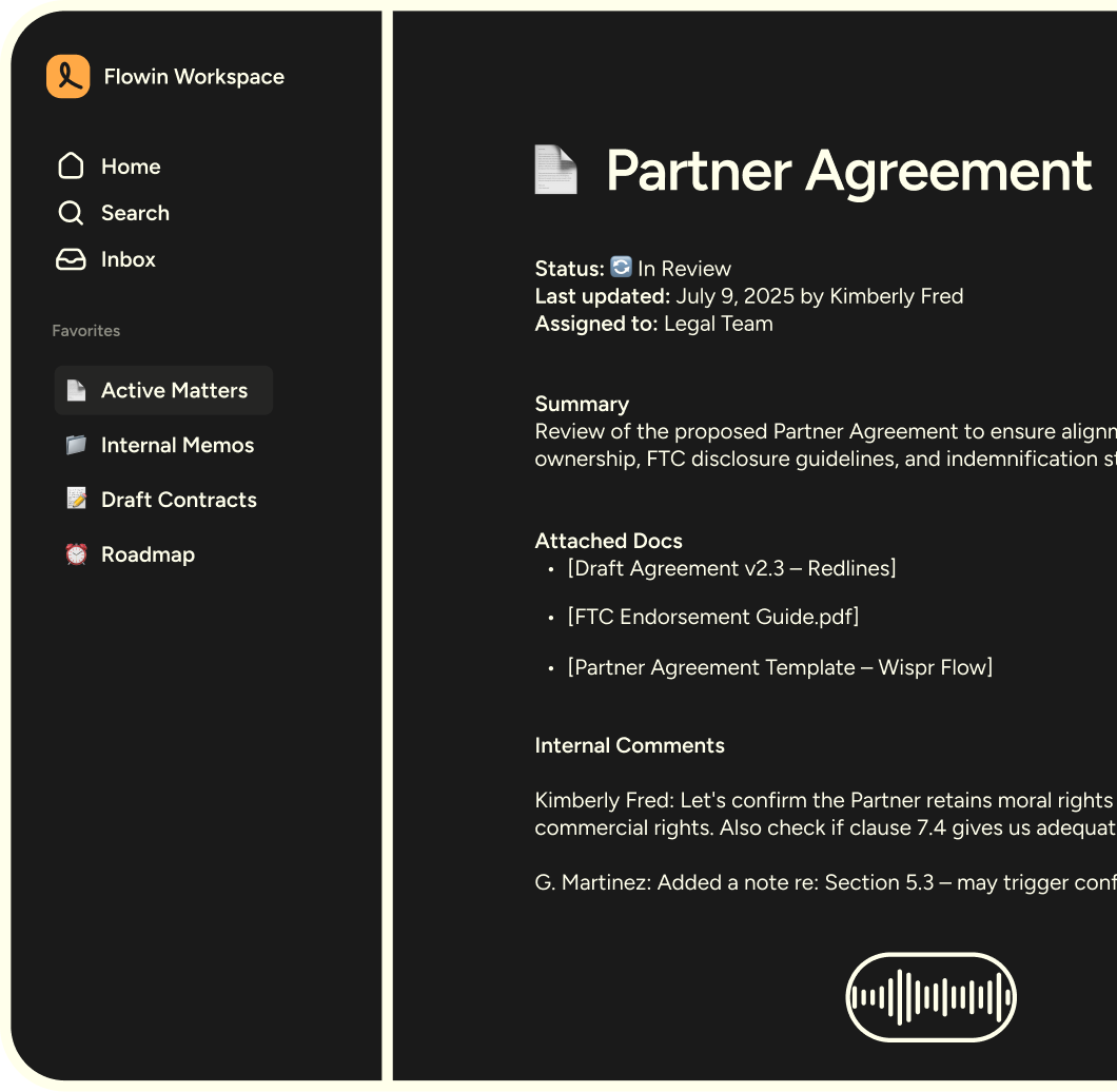 Partner agreement document